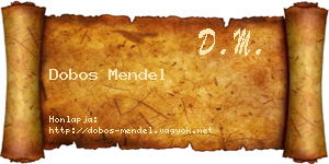 Dobos Mendel névjegykártya